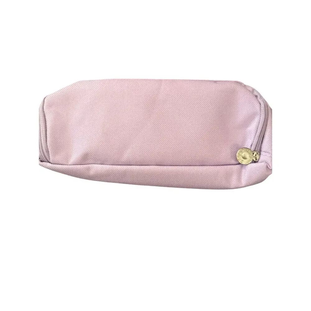 Angoo Purple Cloth Pencil Case With Three Zippered Compartments
